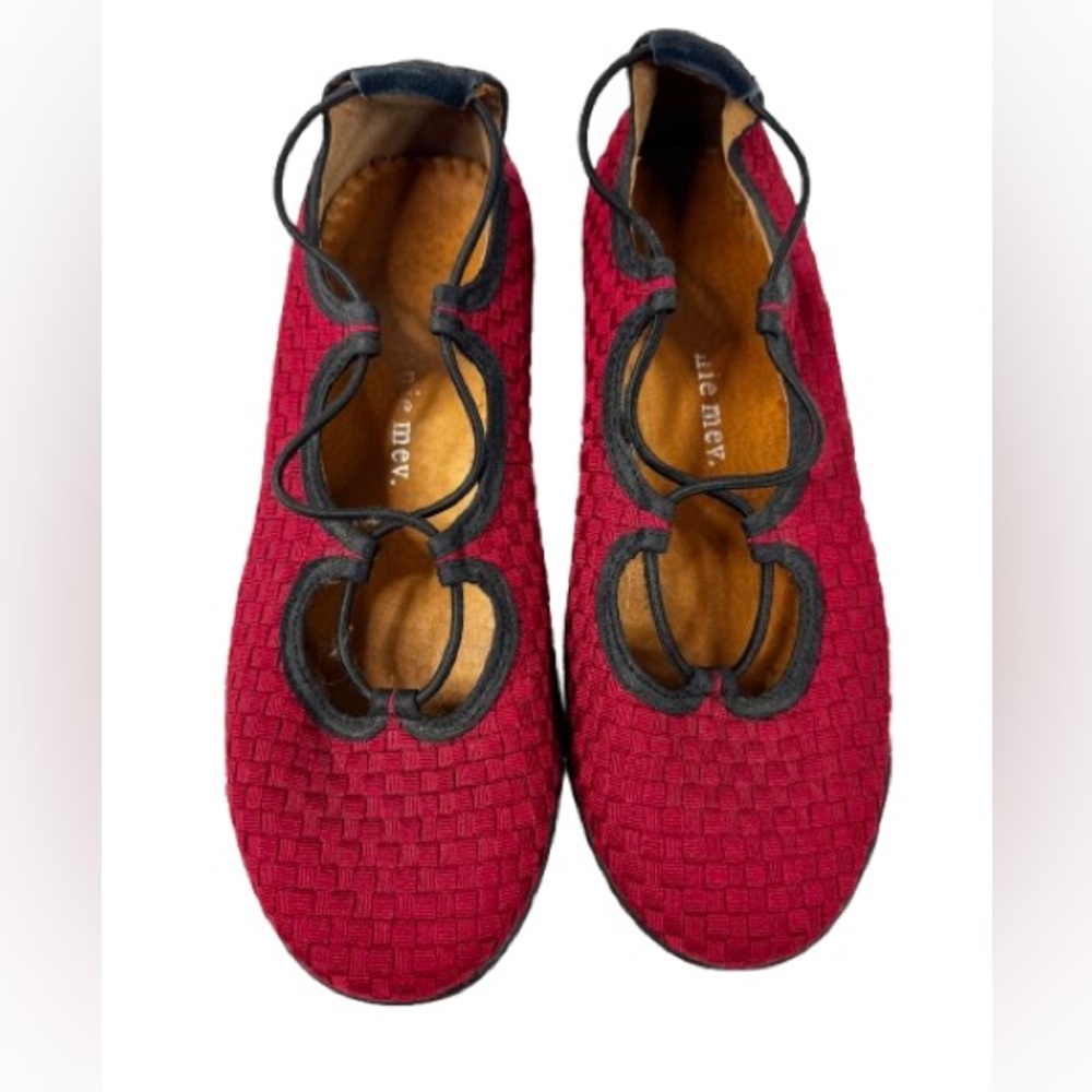 Bernie Mev Red Woven Flats